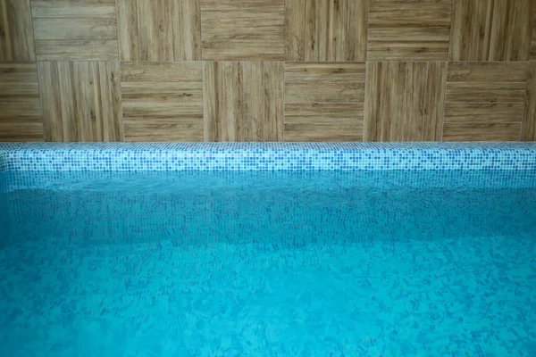 Bazény Stěny Dřeva Zdobené Pro Bazén Sauně — Stock fotografie