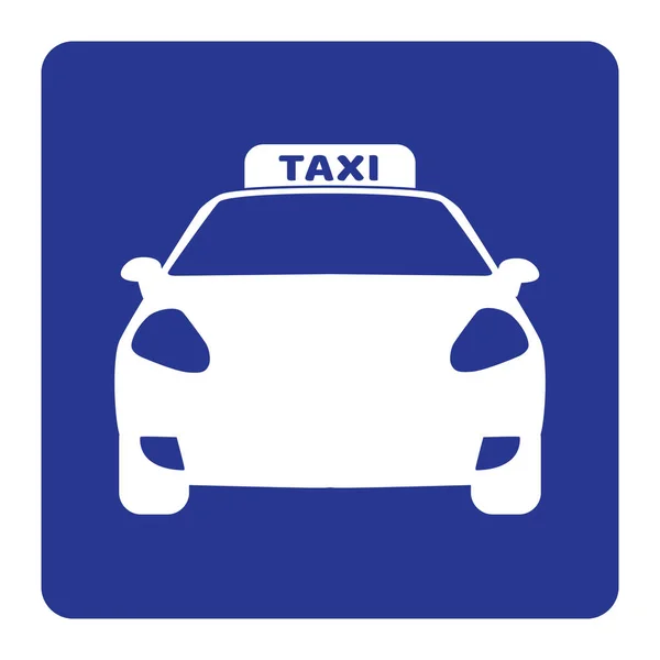 Taxi Značka Modrém Pozadí Výkres Ilustrací Taxi Symbol Taxi Ikona — Stockový vektor