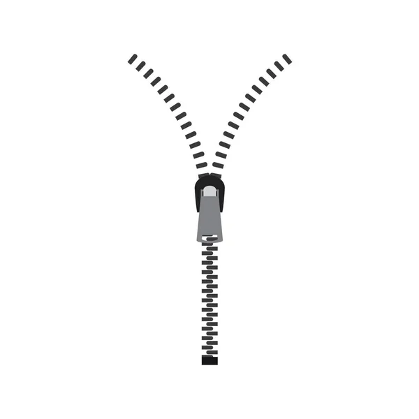 Closed Open Zipper Zipper Button Closed Open Zipper White Background — Stock Vector