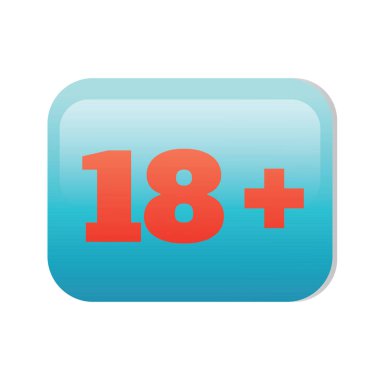 Resme göre açık mavi arkaplan çizimi üzerinde 18 + Simge