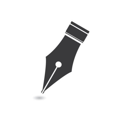 Mürekkep ucu işareti. Eski mürekkep ucu simgesi beyaz arkaplanda izole et