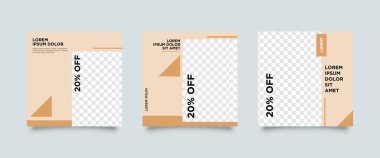 Sosyal medya mobil uygulamaları için modern promosyon kare web pankartı. Dijital pazarlama için kaliteli satış ve indirimli tanıtım arkaplanları