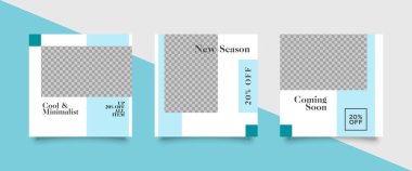 Dijital Pazarlama için Düzenlenebilir Posta Şablonu Sosyal Medya Afişleri. Brand Moda 'nın tanıtımı. Hikayeler. Akıyor. Vektör İllüstrasyonu - Vektör