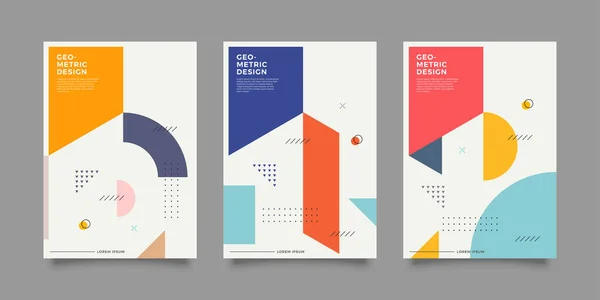 Cubiertas Con Diseño Minimalista Fondo Geométrico Fresco Para Diseño Aplicable — Vector de stock