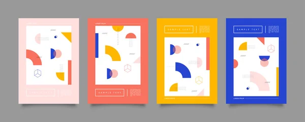 Covers Minimal Design Cool Geometric Backgrounds Your Design Applicable Banners — Stok Vektör