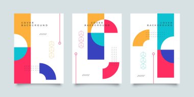 Covers with minimal design. Cool Memphis geometric backgrounds for your design. Applicable for Banners, Placards, Posters, Flyers etc. Eps10 vector