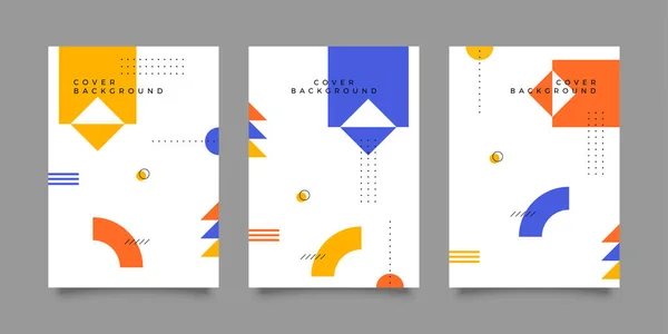 Covers Minimal Design Cool Memphis Geometric Backgrounds Your Design Applicable — Stok Vektör