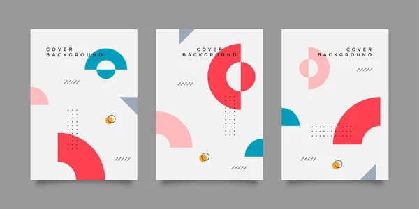 Covers Minimal Design Cool Memphis Geometric Backgrounds Your Design Applicable — 图库矢量图片