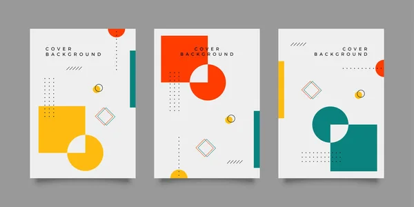 Covers Minimal Design Cool Memphis Geometric Backgrounds Your Design Applicable — Stok Vektör
