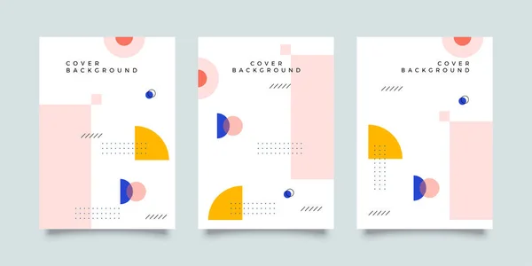 Covers Minimal Design Cool Memphis Geometric Backgrounds Your Design Applicable — Stok Vektör