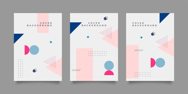 Covers Minimal Design Cool Memphis Geometric Backgrounds Your Design Applicable — ストックベクタ