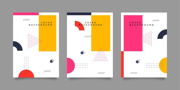 Covers Minimal Design Cool Memphis Geometric Backgrounds Your Design Applicable — ストックベクタ
