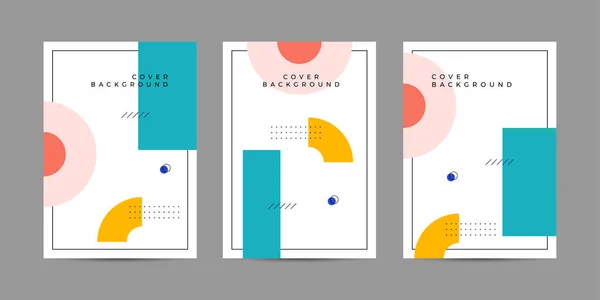 Covers Minimal Design Cool Memphis Geometric Backgrounds Your Design Applicable — ストックベクタ