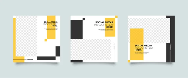 Set Modern Trendy Covers Idea Editable Simple Info Banner Shop — Stock Vector
