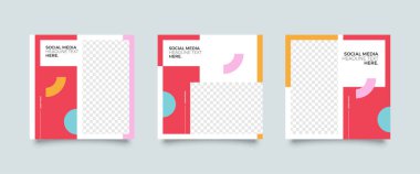 Dijital Pazarlama için Düzenlenebilir Posta Şablonu Sosyal Medya Afişleri. Brand Moda 'nın tanıtımı. Hikayeler. Akıyor. Vektör İllüstrasyonu - Vektör