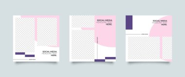 Dijital Pazarlama için Düzenlenebilir Posta Şablonu Sosyal Medya Afişleri. Brand Moda 'nın tanıtımı. Hikayeler. Akıyor. Vektör İllüstrasyonu - Vektör