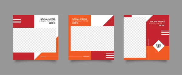 Set Modernas Portadas Moda Idea Tienda Banners Información Simple Editable — Vector de stock