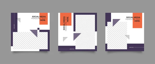 Set Modernas Portadas Moda Idea Tienda Banners Información Simple Editable — Vector de stock