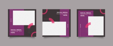 Slides abstract Unique Editable modern Social Media banner Template.  Vector.