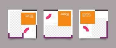 Editable square social media post template. Minimalist design. Vector illustration