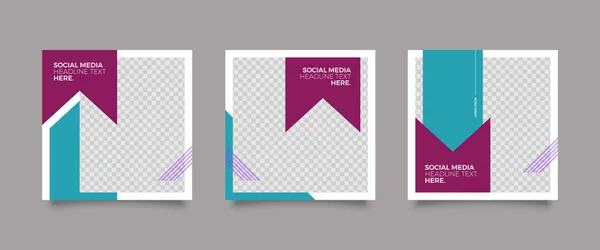 Set Modernas Portadas Moda Idea Tienda Banners Información Simple Editable — Vector de stock