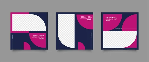 Set Modernas Portadas Moda Idea Tienda Banners Información Simple Editable — Vector de stock