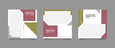 Dijital Pazarlama için Düzenlenebilir Posta Şablonu Sosyal Medya Afişleri. Brand Moda 'nın tanıtımı. Hikayeler. Akıyor. Vektör İllüstrasyonu