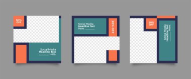 Dijital Pazarlama için Düzenlenebilir Posta Şablonu Sosyal Medya Afişleri. Brand Moda 'nın tanıtımı. Hikayeler. Akıyor. Vektör İllüstrasyonu