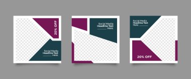 Dijital Pazarlama için Düzenlenebilir Posta Şablonu Sosyal Medya Afişleri. Brand Moda 'nın tanıtımı. Hikayeler. Akıyor. Vektör İllüstrasyonu