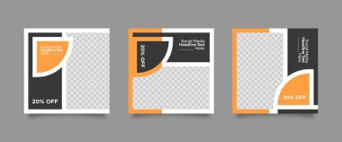 Dijital Pazarlama için Düzenlenebilir Posta Şablonu Sosyal Medya Afişleri. Brand Moda 'nın tanıtımı. Hikayeler. Akıyor. Vektör İllüstrasyonu