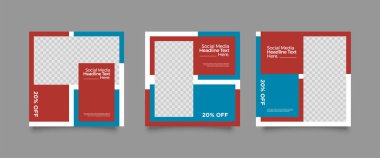 Dijital Pazarlama için Düzenlenebilir Posta Şablonu Sosyal Medya Afişleri. Brand Moda 'nın tanıtımı. Hikayeler. Akıyor. Vektör İllüstrasyonu