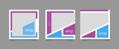 Dijital Pazarlama için Düzenlenebilir Posta Şablonu Sosyal Medya Afişleri. Brand Moda 'nın tanıtımı. Hikayeler. Akıyor. Vektör İllüstrasyonu