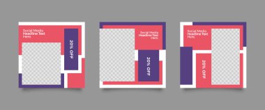 Dijital Pazarlama için Düzenlenebilir Posta Şablonu Sosyal Medya Afişleri. Brand Moda 'nın tanıtımı. Hikayeler. Akıyor. Vektör İllüstrasyonu