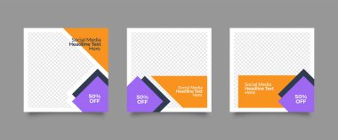 Dijital Pazarlama için Düzenlenebilir Posta Şablonu Sosyal Medya Afişleri. Brand Moda 'nın tanıtımı. Hikayeler. Akıyor. Vektör İllüstrasyonu