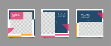 Dijital Pazarlama için Düzenlenebilir Posta Şablonu Sosyal Medya Afişleri. Brand Moda 'nın tanıtımı. Hikayeler. Akıyor. Vektör İllüstrasyonu - Vektör