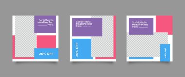 Dijital Pazarlama için Düzenlenebilir Posta Şablonu Sosyal Medya Afişleri. Brand Moda 'nın tanıtımı. Hikayeler. Akıyor. Vektör İllüstrasyonu - Vektör