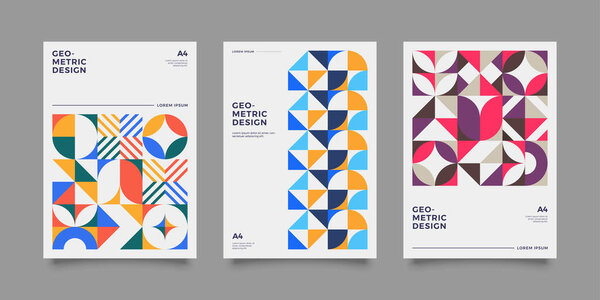 Retro bauhaus cover a4  template 