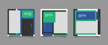 Dijital Pazarlama için Düzenlenebilir Posta Şablonu Sosyal Medya Afişleri. Brand Moda 'nın tanıtımı. Hikayeler. Akıyor. Vektör İllüstrasyonu - Vektör