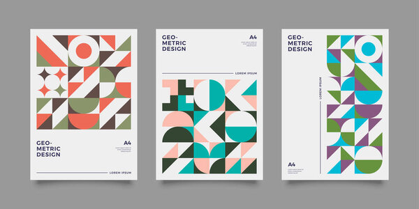 Retro bauhaus cover a4  template 