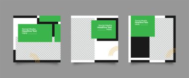 Dijital Pazarlama için Düzenlenebilir Posta Şablonu Sosyal Medya Afişleri. Brand Moda 'nın tanıtımı. Hikayeler. Akıyor. Vektör İllüstrasyonu 