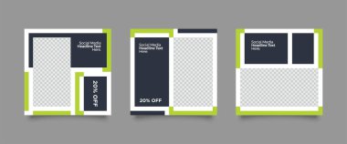Sosyal medya posta şablonu için modern promosyon kare web pankartı. Dijital pazarlama için kaliteli satış ve indirimli tanıtım arkaplanları