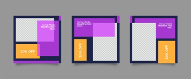 Dijital Pazarlama için Düzenlenebilir Posta Şablonu Sosyal Medya Afişleri. Brand Moda 'nın tanıtımı. Hikayeler. Akıyor. Vektör İllüstrasyonu - Vektör