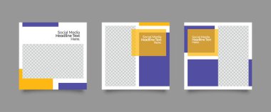 Sosyal medya posta şablonu için modern promosyon kare web pankartı. Dijital pazarlama için kaliteli satış ve indirimli tanıtım arkaplanları