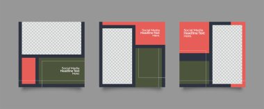 Sosyal medya posta şablonu için modern promosyon kare web pankartı. Dijital pazarlama için kaliteli satış ve indirimli tanıtım arkaplanları