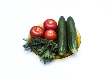 Taze sebzeler beyaz üzerine izole