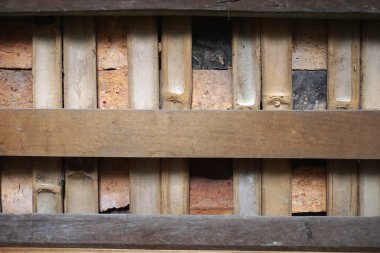 Vietnam yatay arka plan Split bambu ve kil çatı kiremitleri