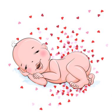 Kalpler bol içinde uyuyan bir bebek