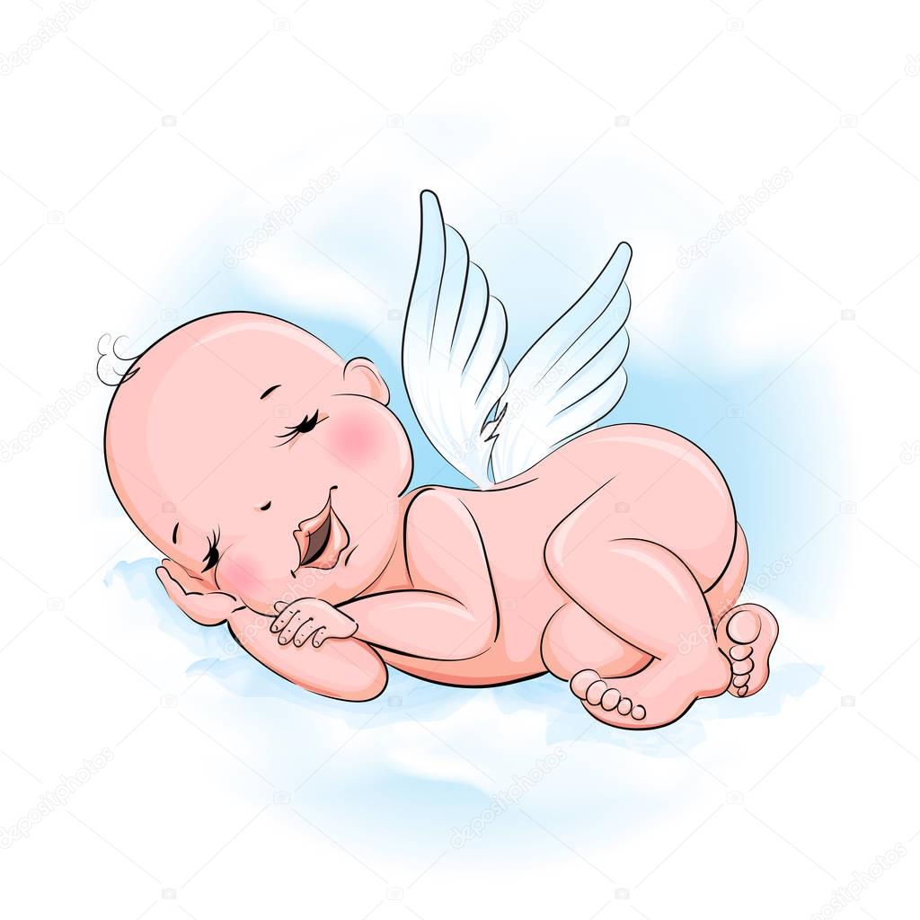 Free Free 319 Sleeping Baby Angel Svg SVG PNG EPS DXF File