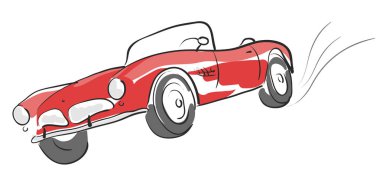 kırmızı araba cabriolet