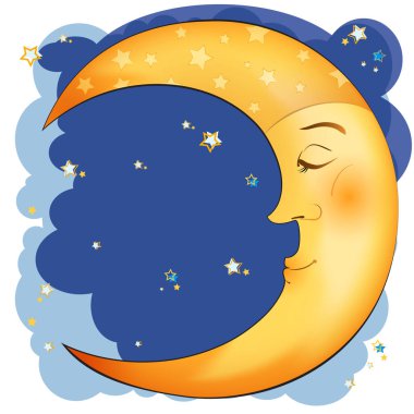 Ay yıldızlı gökyüzü arka plan